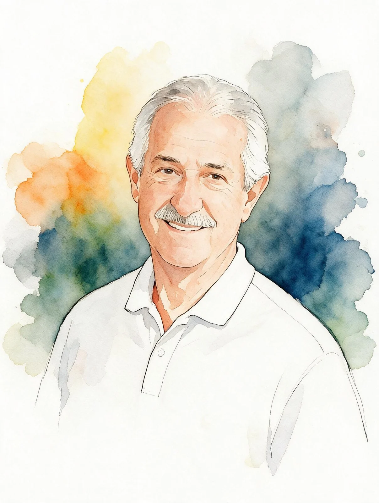 Retrato em aquarela de José Carmona Silva